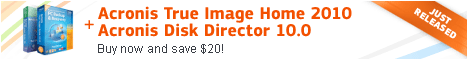 Acronis True Image Home 2010 + Disk Director Suite for $79.99 SAVE $20 