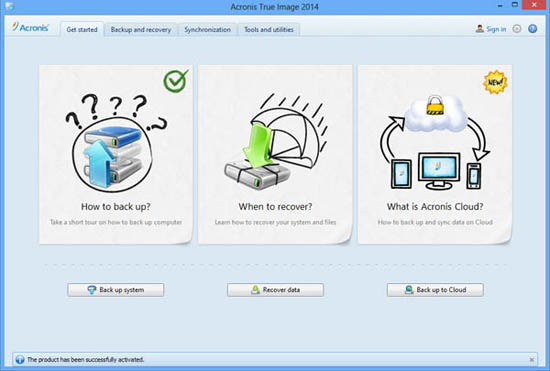 acronis true image 2014 interface