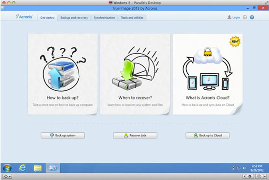 acronis true image 2013 interface