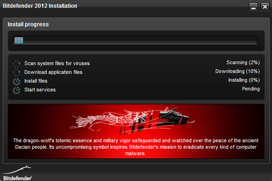 Bitdefender 2012 installation