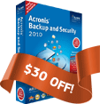 Acronis Backup and Security 2010 Coupon $30 Off