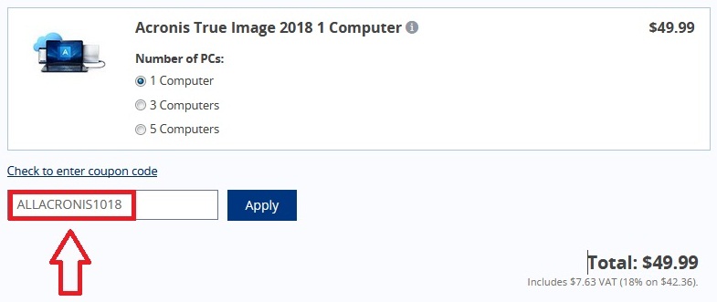 acronis true image serial code