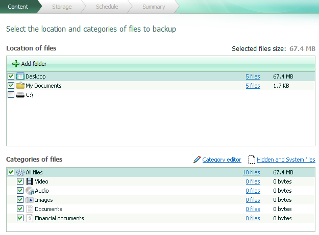 kaspersky backup and restore