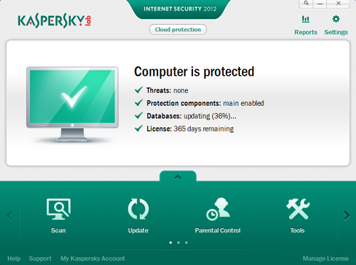 Internet Security 2012 interface