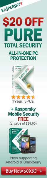 Kaspersky Pure Total Security Coupon $20 Off