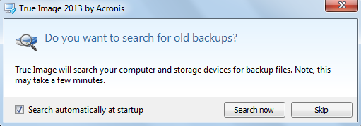 old backups search